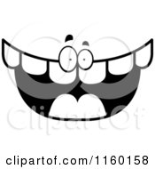 Cartoon Clipart Of A Black And White Happy Mouth Character Vector Outlined Coloring Page by Cory Thoman