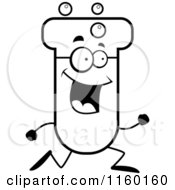 Poster, Art Print Of Black And White Happy Test Tube Character Running