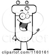 Poster, Art Print Of Black And White Test Tube Character Waving