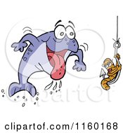 Poster, Art Print Of Male Fish Chasing A Female Worm On A Hook