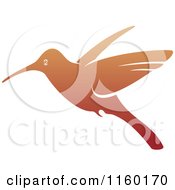 Clipart Of A Gradient Brown Hummingbird Royalty Free Vector Illustration