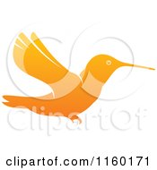 Clipart Of A Gradient Orange Hummingbird Royalty Free Vector Illustration