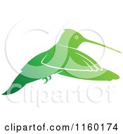 Clipart Of A Gradient Green Hummingbird Royalty Free Vector Illustration