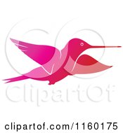 Clipart Of A Gradient Pink Hummingbird Royalty Free Vector Illustration