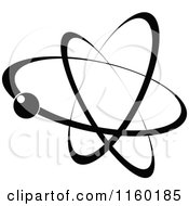 Clipart Of A Black And White Atom 3 Royalty Free Vector Illustration