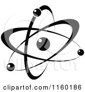 Clipart Of A Black And White Atom 4 Royalty Free Vector Illustration
