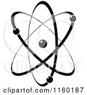 Clipart Of A Black And White Atom 1 Royalty Free Vector Illustration