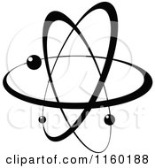 Clipart Of A Black And White Atom 2 Royalty Free Vector Illustration