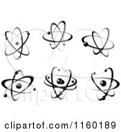 Clipart Of Black And White Atoms Royalty Free Vector Illustration