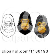 Poster, Art Print Of Gorilla Facees