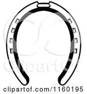 Clipart Of A Black And White Horseshoe 3 Royalty Free Vector Illustration