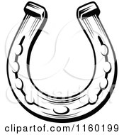 Clipart Of A Black And White Horseshoe 1 Royalty Free Vector Illustration