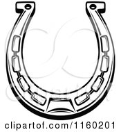 Clipart Of A Black And White Horseshoe 5 Royalty Free Vector Illustration