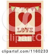Poster, Art Print Of Heart And The Word Love With Bunting Flags And Copyspace