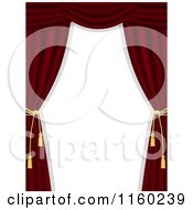 Poster, Art Print Of Border Of Dark Red Theater Curtains And Copyspace
