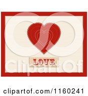 Clipart Of A Red Valentine Heart And The Word Love With A Red Border Royalty Free Illustration