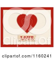 Poster, Art Print Of Red Valentine Heart And The Word Love With A Red Border