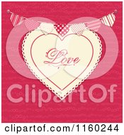 Poster, Art Print Of Love Heart With A Bunting Banner Over Pink