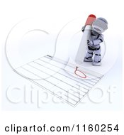 Clipart Of A 3d Robot Circling New Years Day On A Calendar Royalty Free CGI Illustration by KJ Pargeter