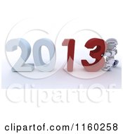 Poster, Art Print Of 3d Robot Pushing Together The Year 2013