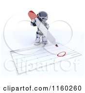 Clipart Of A 3d Robot Circling Christmas Day On A Calendar Royalty Free CGI Illustration by KJ Pargeter