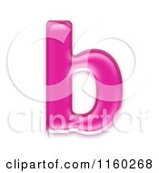 3d Pink Jelly Lowercase Alphabet Letter B