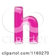 3d Pink Jelly Lowercase Alphabet Letter H