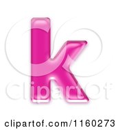 3d Pink Jelly Lowercase Alphabet Letter K