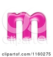 Poster, Art Print Of 3d Pink Jelly Lowercase Alphabet Letter M