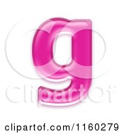 3d Pink Jelly Lowercase Alphabet Letter G