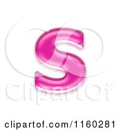 3d Pink Jelly Lowercase Alphabet Letter S