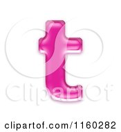 Clipart Of A 3d Pink Jelly Lowercase Alphabet Letter T Royalty Free CGI Illustration