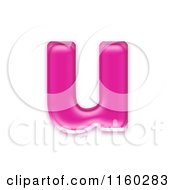 3d Pink Jelly Lowercase Alphabet Letter U