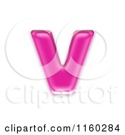 Clipart Of A 3d Pink Jelly Lowercase Alphabet Letter V Royalty Free CGI Illustration