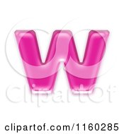 3d Pink Jelly Lowercase Alphabet Letter W