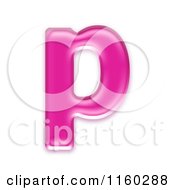 3d Pink Jelly Lowercase Alphabet Letter P