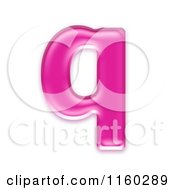 Poster, Art Print Of 3d Pink Jelly Lowercase Alphabet Letter Q