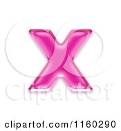 3d Pink Jelly Lowercase Alphabet Letter X