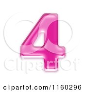 Clipart Of A 3d Pink Jelly Number 4 Royalty Free CGI Illustration
