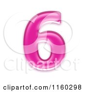 Clipart Of A 3d Pink Jelly Number 6 Royalty Free CGI Illustration