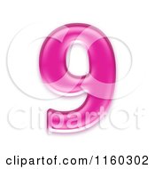 Clipart Of A 3d Pink Jelly Number 9 Royalty Free CGI Illustration