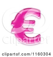 Clipart Of A 3d Pink Jelly Euro Symbol Royalty Free CGI Illustration