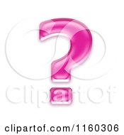 Clipart Of A 3d Pink Jelly Question Mark Royalty Free CGI Illustration