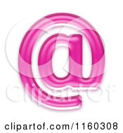 3d Pink Jelly Arobase At Email Symbol