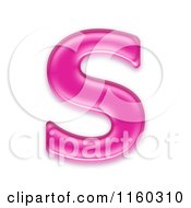 3d Pink Jelly Capital Alphabet Letter S