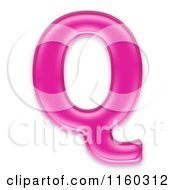 Clipart Of A 3d Pink Jelly Capital Alphabet Letter Q Royalty Free CGI Illustration