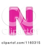 3d Pink Jelly Capital Alphabet Letter N