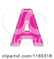 3d Pink Jelly Capital Alphabet Letter A