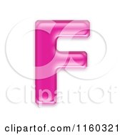 3d Pink Jelly Capital Alphabet Letter F