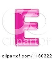 3d Pink Jelly Capital Alphabet Letter E